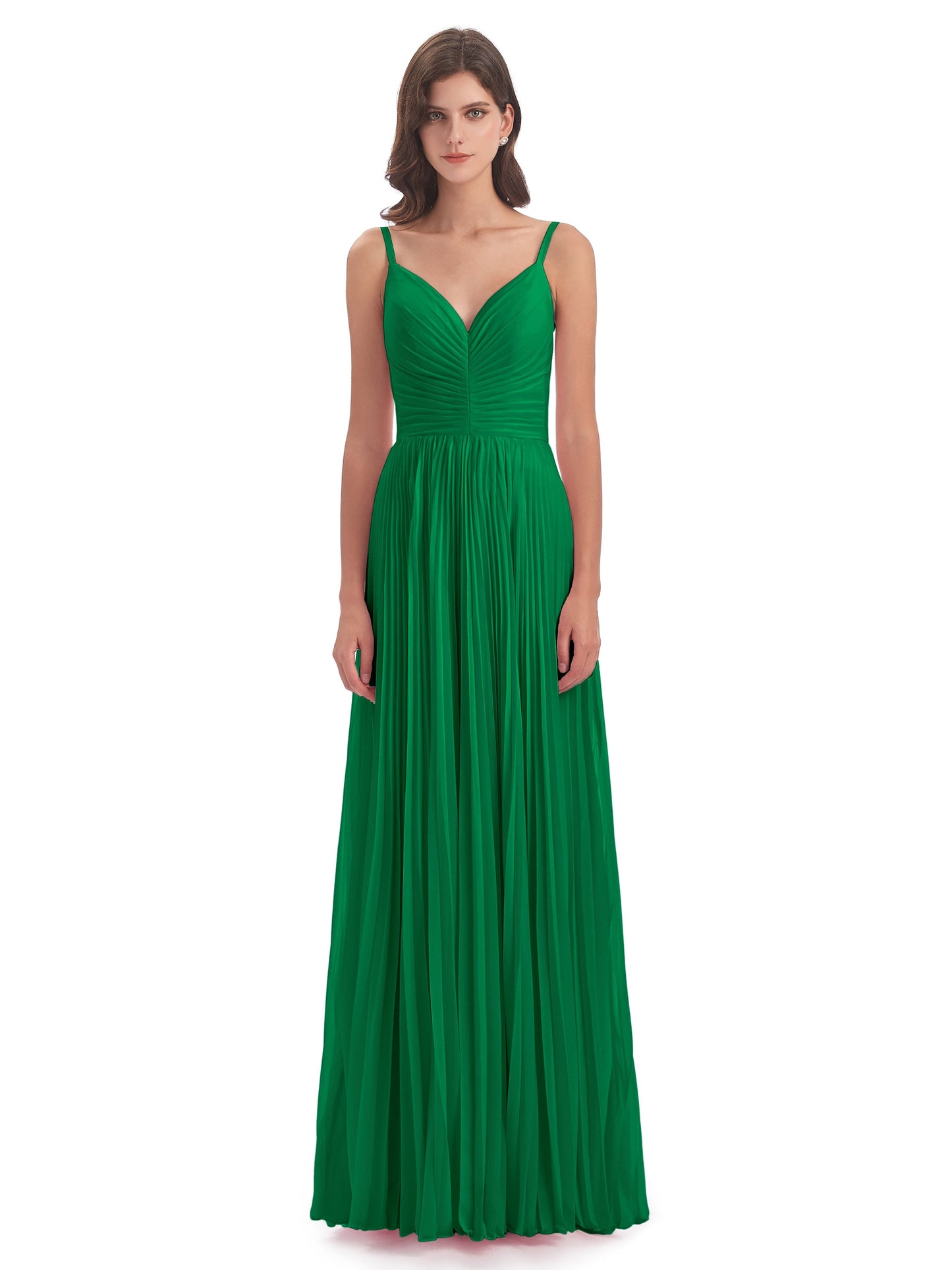 Jazlynn Floor Length Spaghetti Straps Chiffon Bridesmaid Dresses