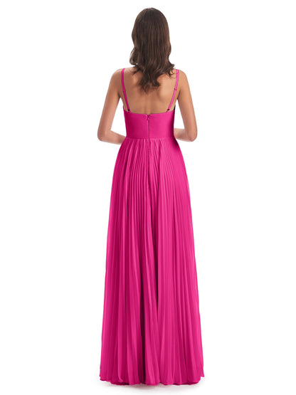 Jazlynn Floor Length Spaghetti Straps Chiffon Bridesmaid Dresses