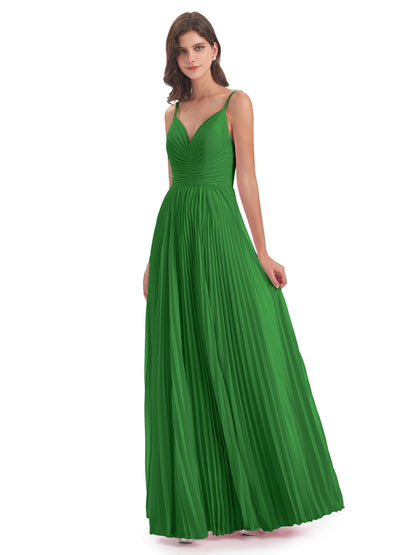 Jazlynn Floor Length Spaghetti Straps Chiffon Bridesmaid Dresses