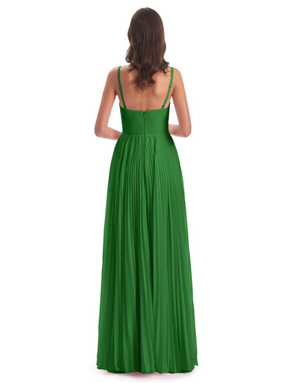 Jazlynn Floor Length Spaghetti Straps Chiffon Bridesmaid Dresses