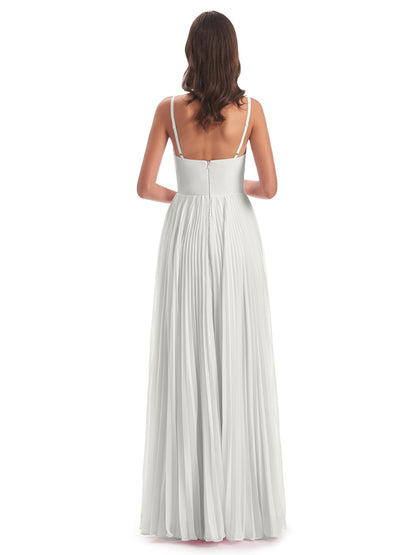 Jazlynn Floor Length Spaghetti Straps Chiffon Bridesmaid Dresses