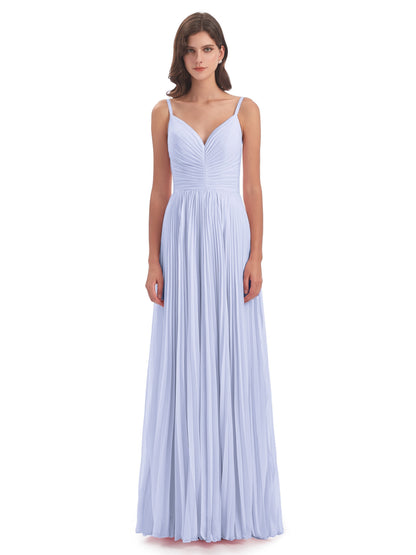 Jazlynn Floor Length Spaghetti Straps Chiffon Bridesmaid Dresses