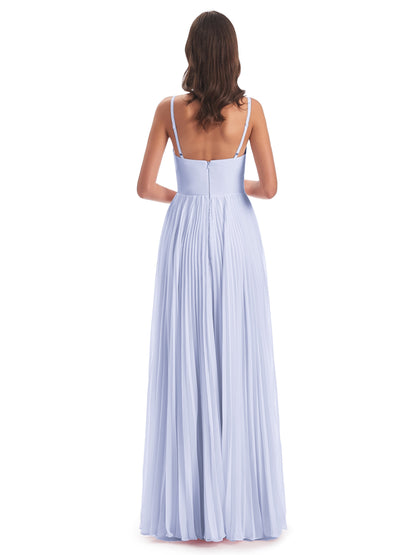 Jazlynn Floor Length Spaghetti Straps Chiffon Bridesmaid Dresses
