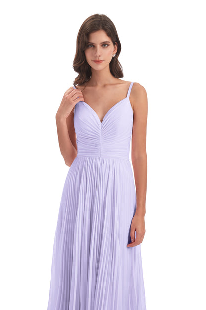 Jazlynn Floor Length Spaghetti Straps Chiffon Bridesmaid Dresses