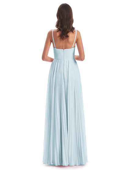 Jazlynn Floor Length Spaghetti Straps Chiffon Bridesmaid Dresses