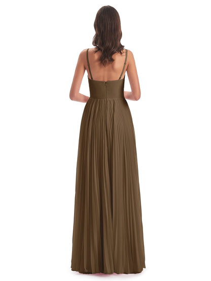 Jazlynn Floor Length Spaghetti Straps Chiffon Bridesmaid Dresses