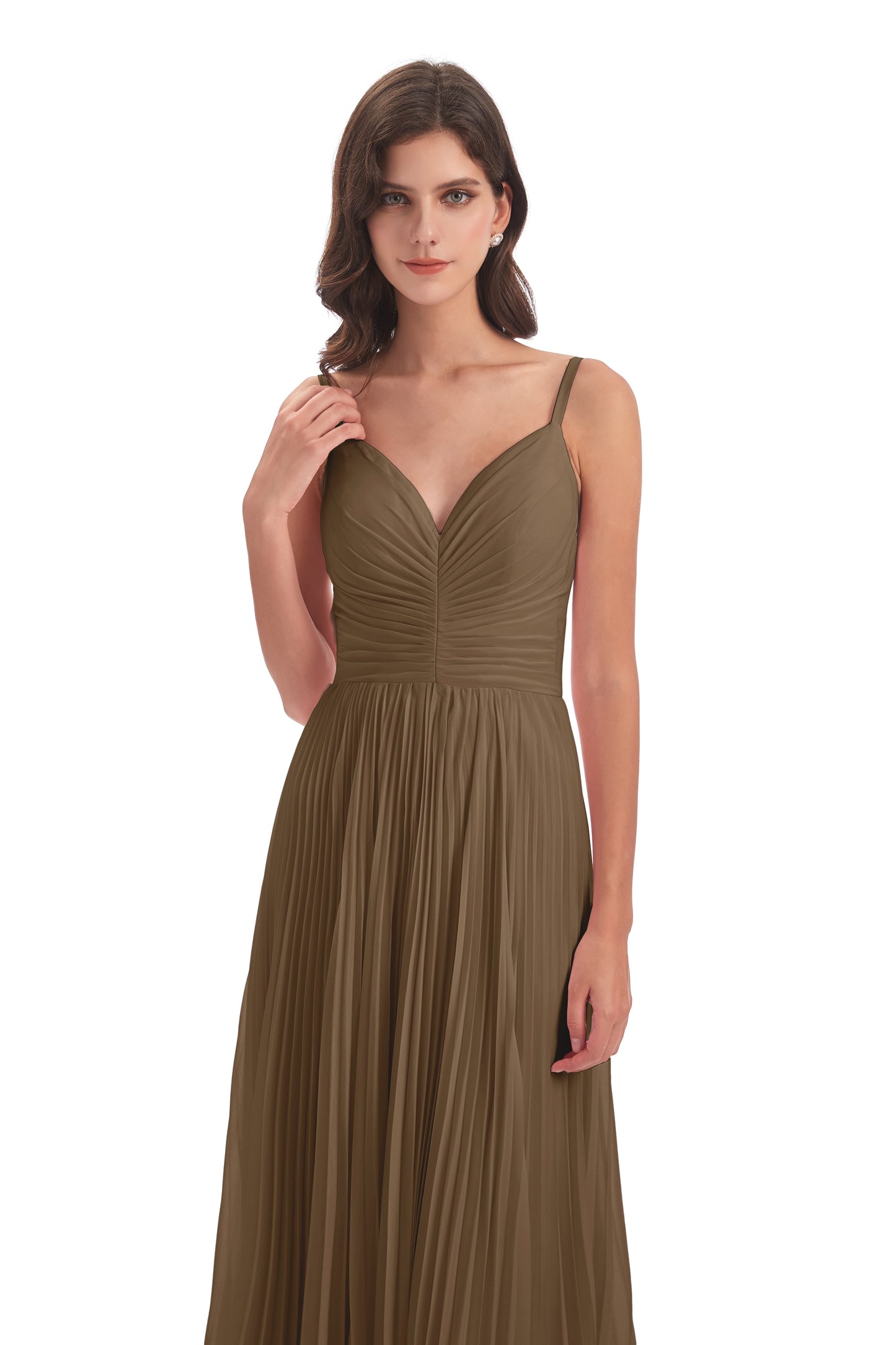 Jazlynn Floor Length Spaghetti Straps Chiffon Bridesmaid Dresses