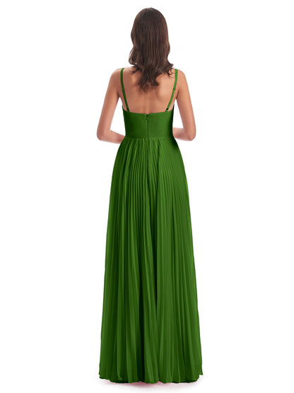 Jazlynn Floor Length Spaghetti Straps Chiffon Bridesmaid Dresses