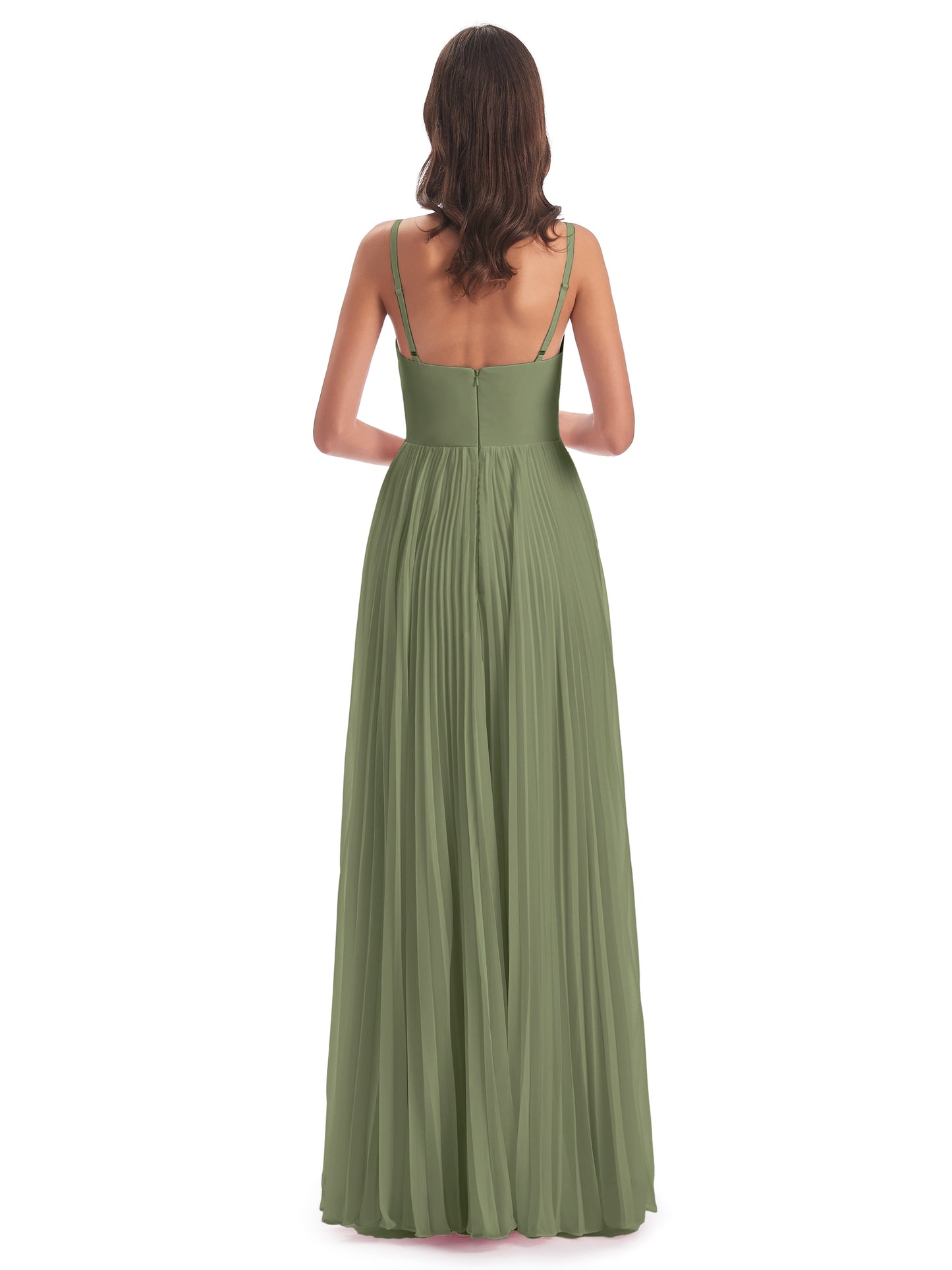 Jazlynn Floor Length Spaghetti Straps Chiffon Bridesmaid Dresses