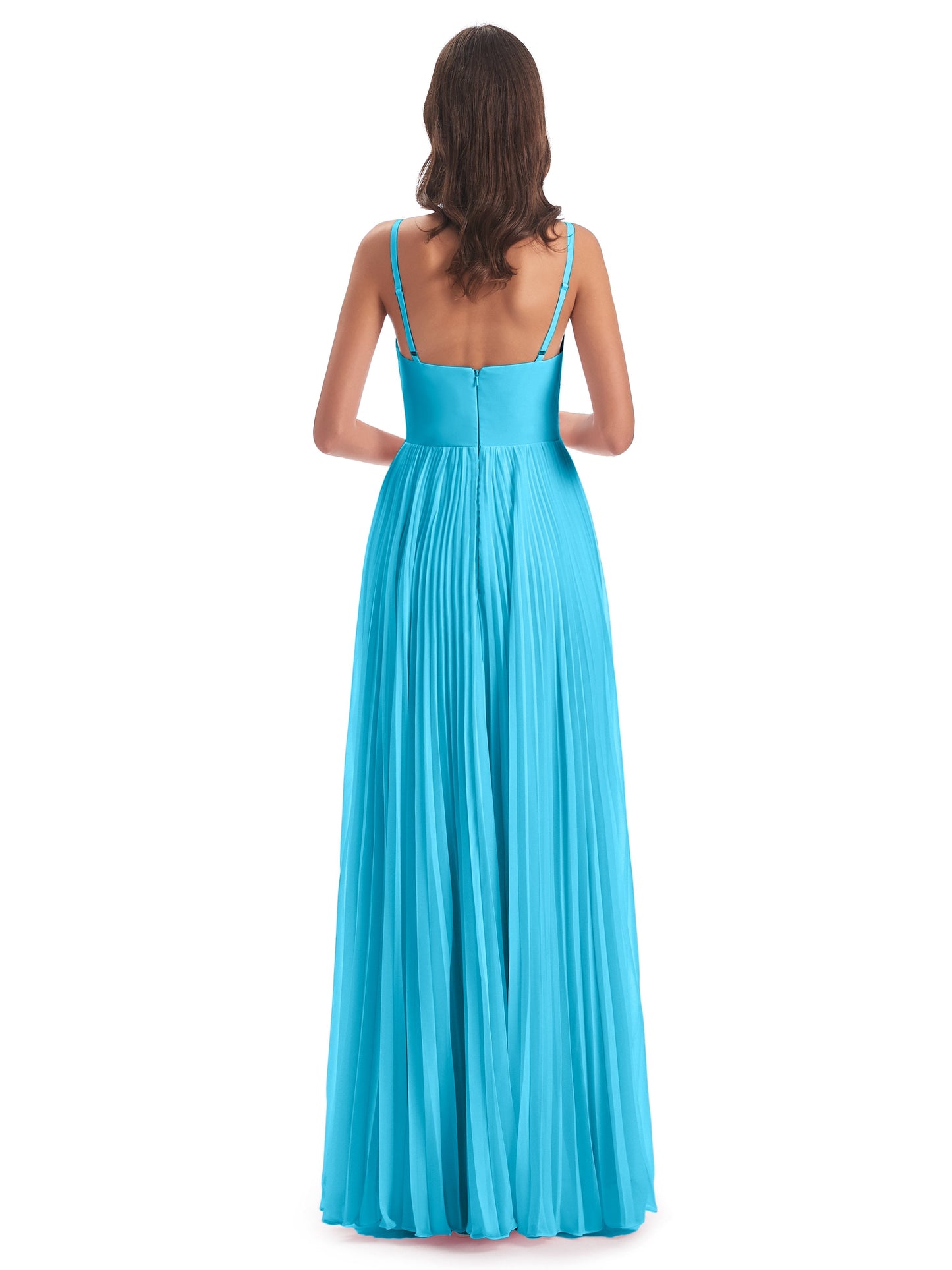 Jazlynn Floor Length Spaghetti Straps Chiffon Bridesmaid Dresses
