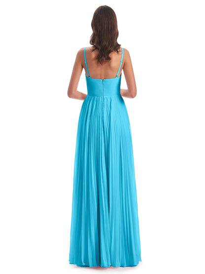 Jazlynn Floor Length Spaghetti Straps Chiffon Bridesmaid Dresses