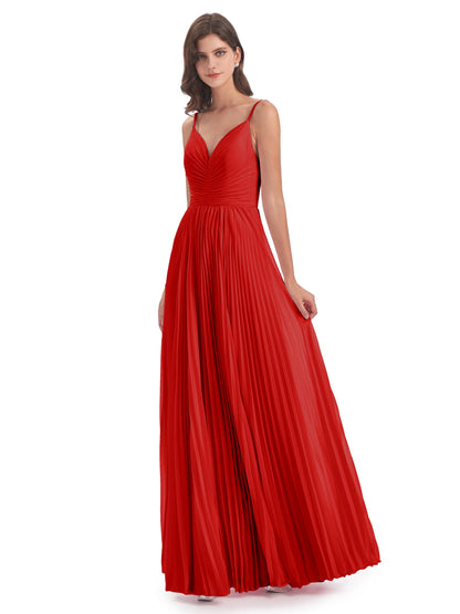 Jazlynn Floor Length Spaghetti Straps Chiffon Bridesmaid Dresses