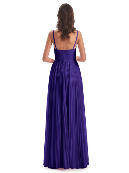 Jazlynn Floor Length Spaghetti Straps Chiffon Bridesmaid Dresses