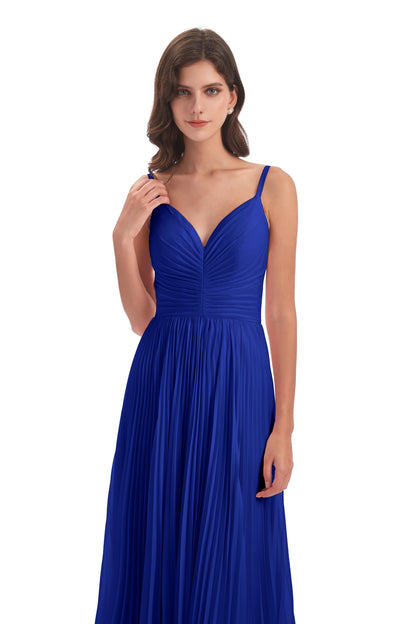 Jazlynn Floor Length Spaghetti Straps Chiffon Bridesmaid Dresses