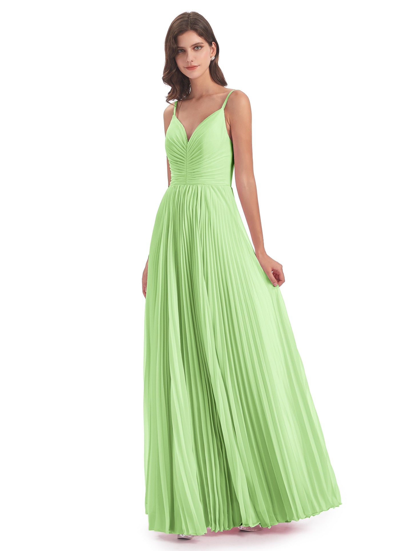 Jazlynn Floor Length Spaghetti Straps Chiffon Bridesmaid Dresses