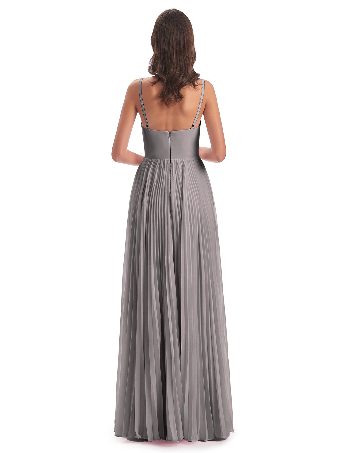Jazlynn Floor Length Spaghetti Straps Chiffon Bridesmaid Dresses
