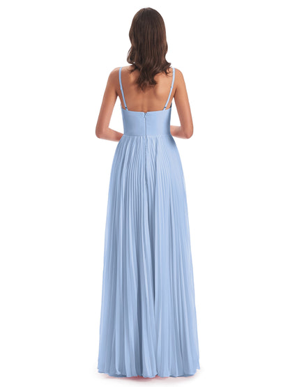 Jazlynn Floor Length Spaghetti Straps Chiffon Bridesmaid Dresses