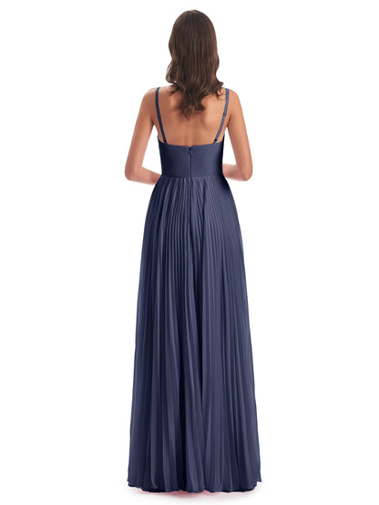 Jazlynn Floor Length Spaghetti Straps Chiffon Bridesmaid Dresses