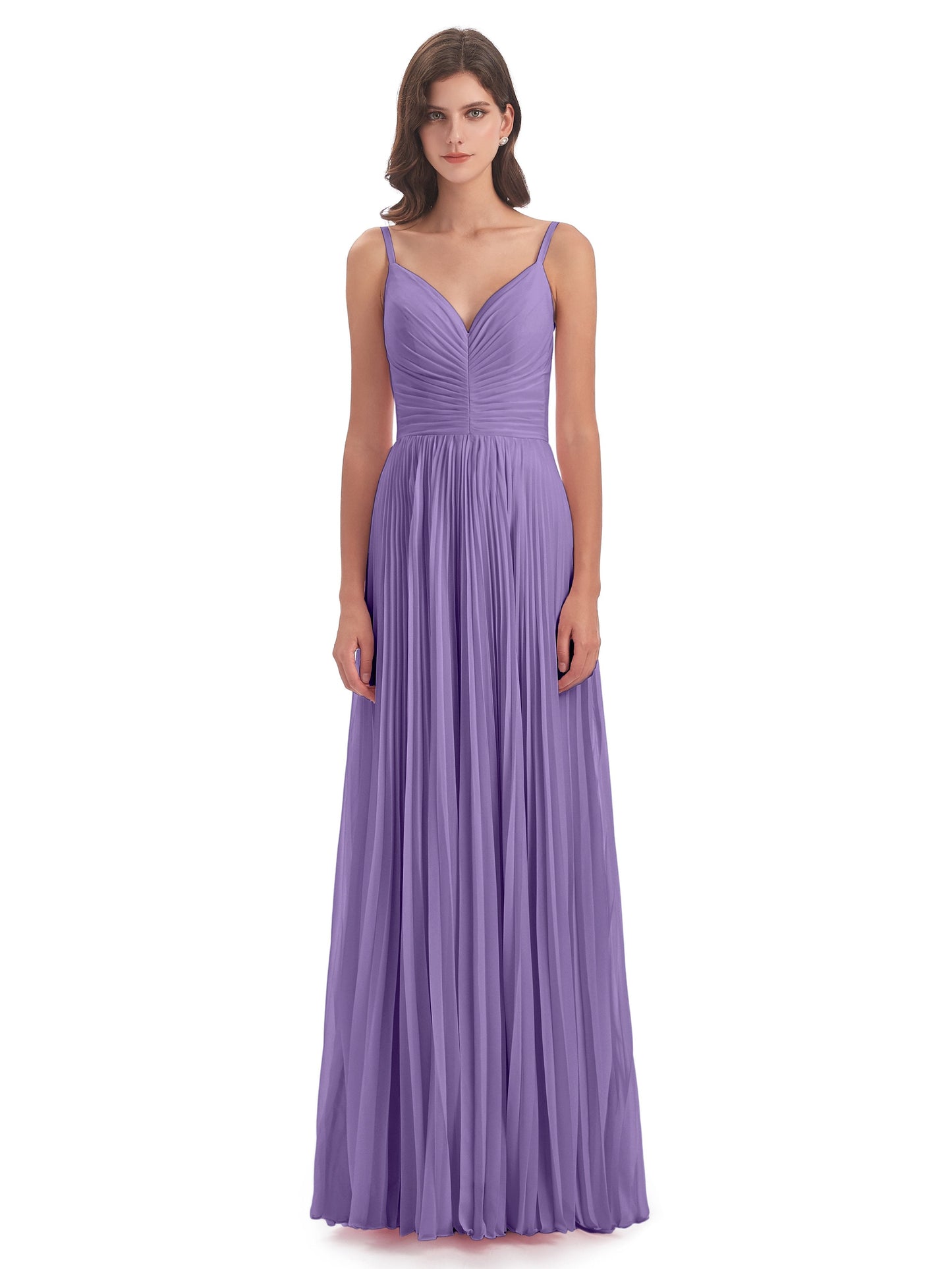 Jazlynn Floor Length Spaghetti Straps Chiffon Bridesmaid Dresses