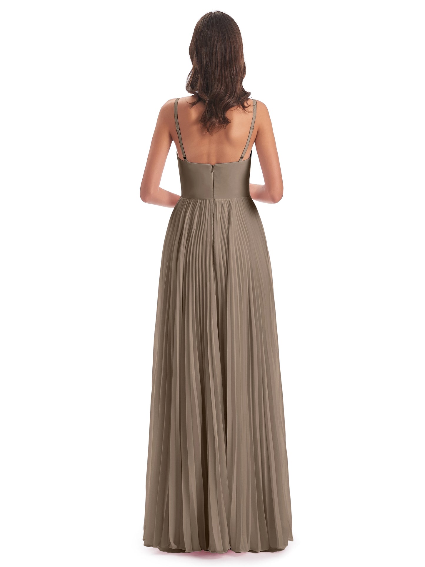 Jazlynn Floor Length Spaghetti Straps Chiffon Bridesmaid Dresses