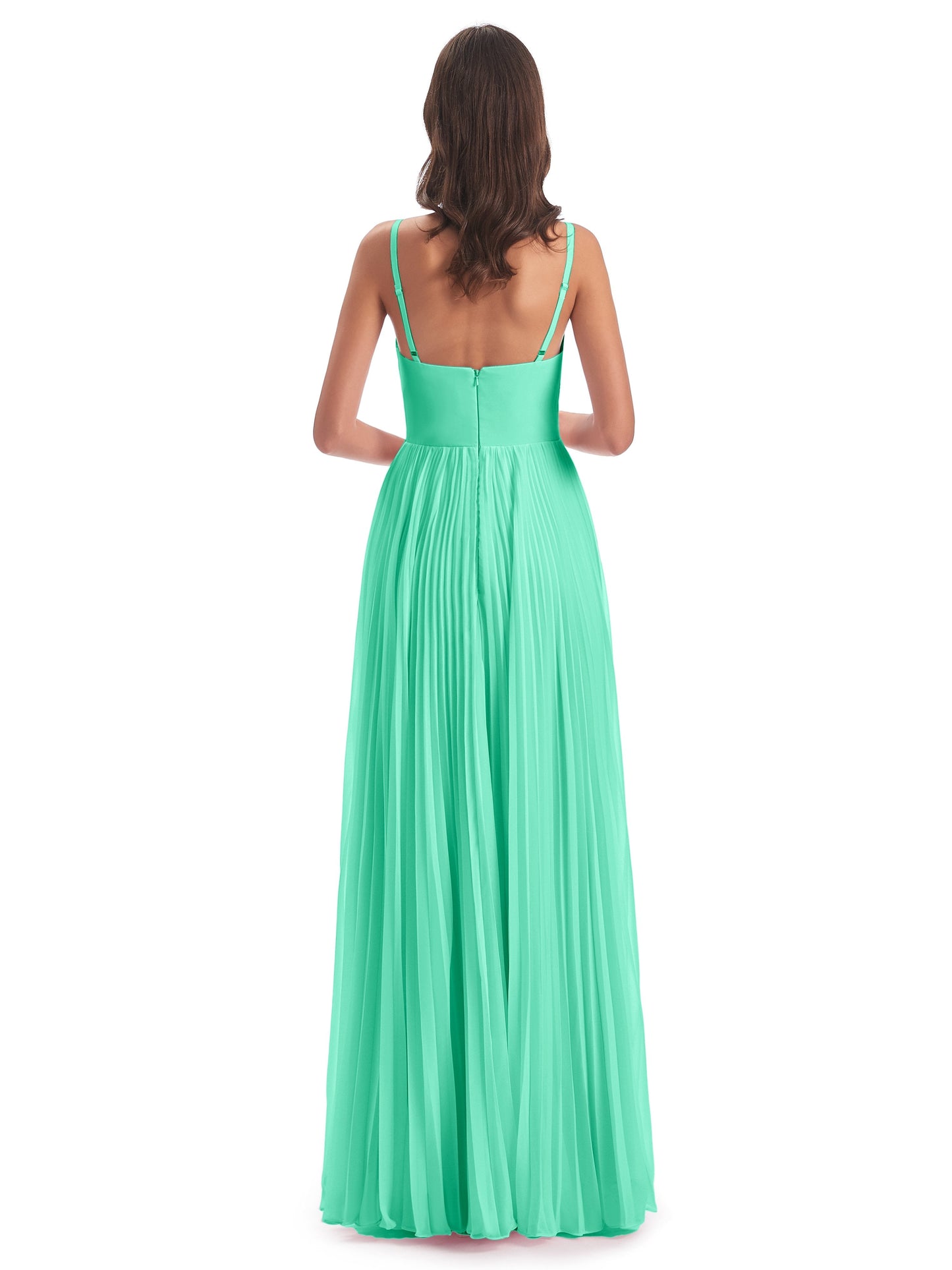 Jazlynn Floor Length Spaghetti Straps Chiffon Bridesmaid Dresses