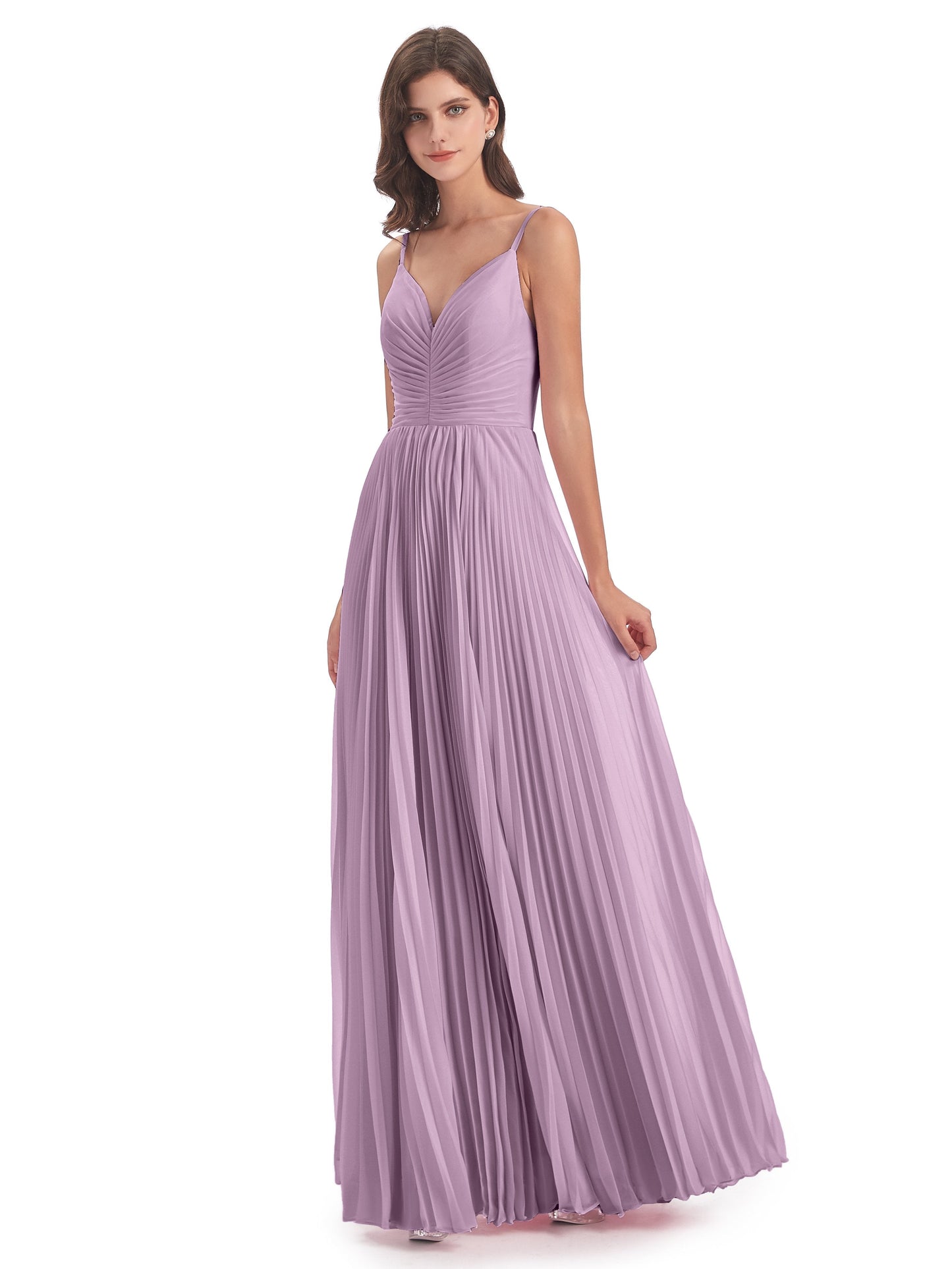 Jazlynn Floor Length Spaghetti Straps Chiffon Bridesmaid Dresses
