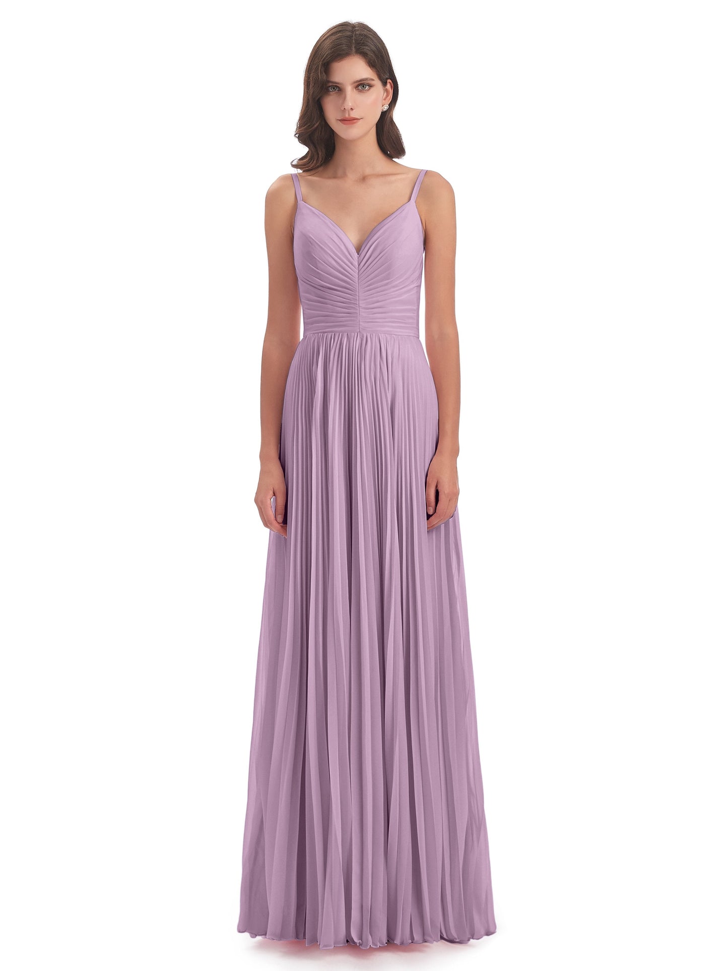 Jazlynn Floor Length Spaghetti Straps Chiffon Bridesmaid Dresses