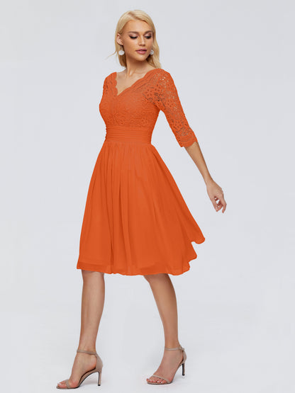Jordyn Knee Length Lace Bridesmaid Dresses