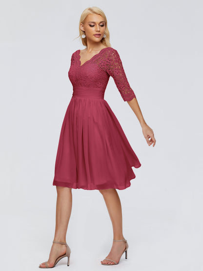 Jordyn Knee Length Lace Bridesmaid Dresses