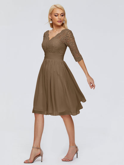 Jordyn Knee Length Lace Bridesmaid Dresses