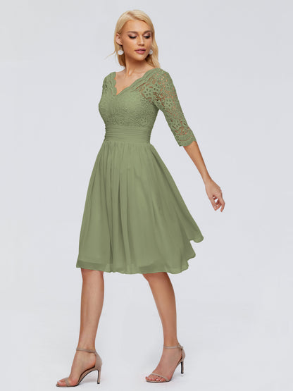 Jordyn Knee Length Lace Bridesmaid Dresses