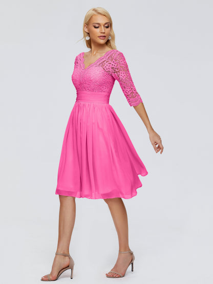 Jordyn Knee Length Lace Bridesmaid Dresses