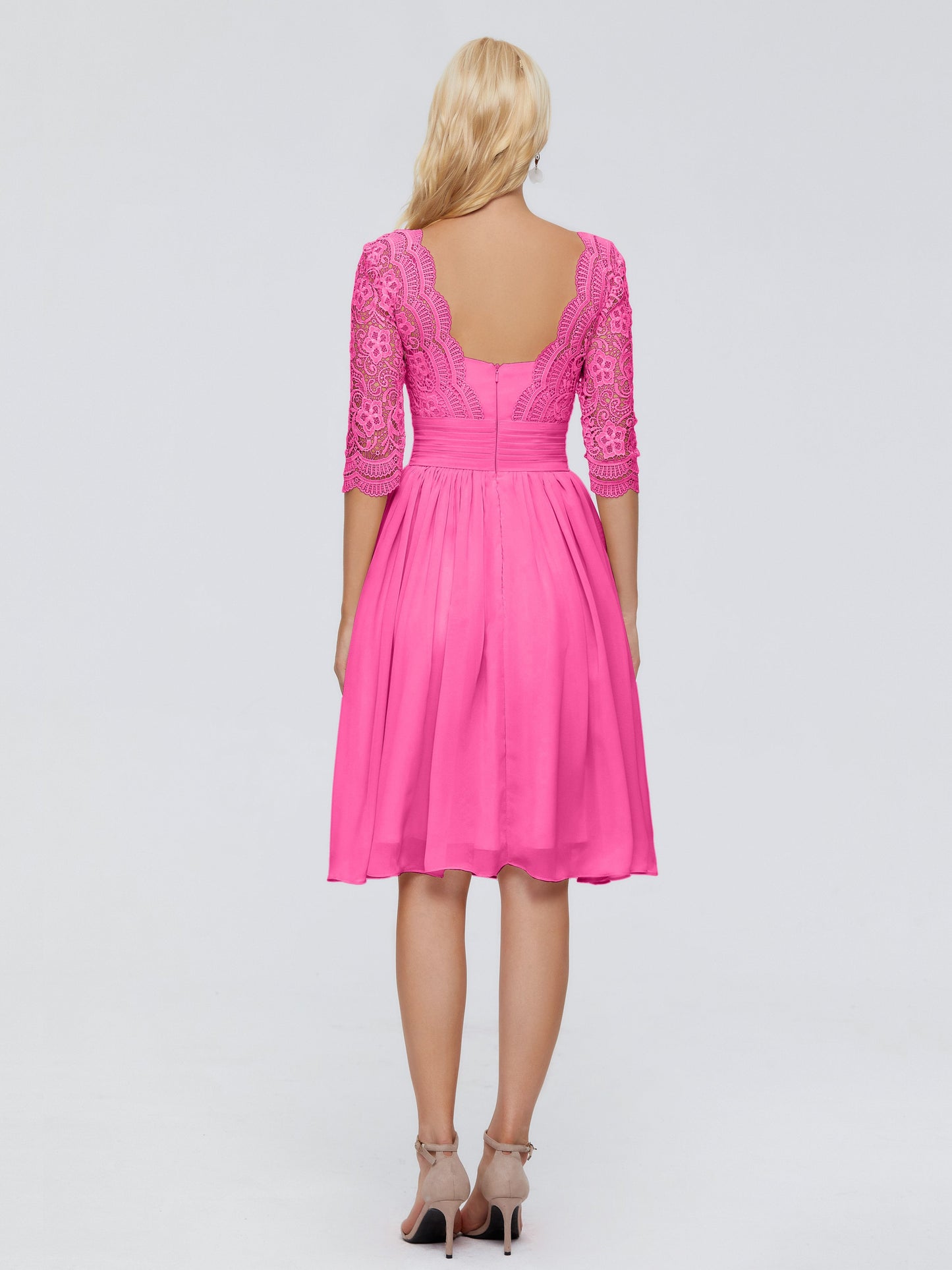 Jordyn Knee Length Lace Bridesmaid Dresses