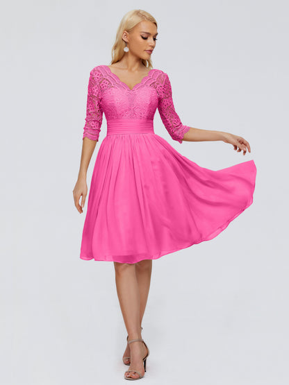 Jordyn Knee Length Lace Bridesmaid Dresses