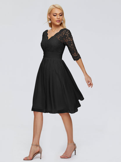 Jordyn Knee Length Lace Bridesmaid Dresses