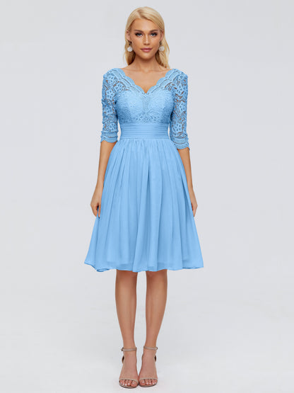 Jordyn Knee Length Lace Bridesmaid Dresses