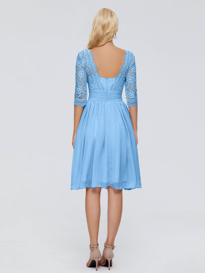 Jordyn Knee Length Lace Bridesmaid Dresses
