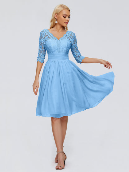 Jordyn Knee Length Lace Bridesmaid Dresses