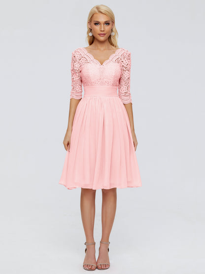 Jordyn Knee Length Lace Bridesmaid Dresses