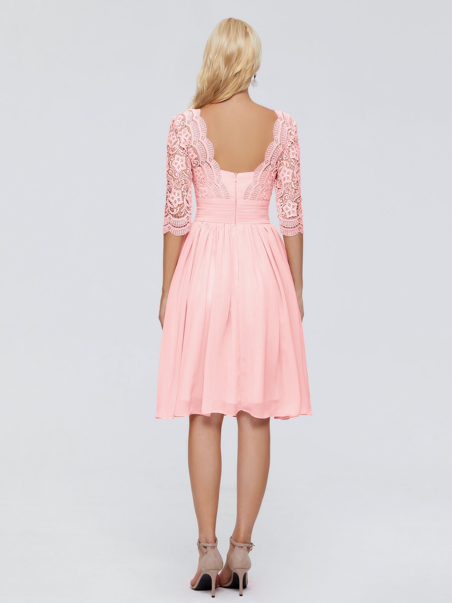 Jordyn Knee Length Lace Bridesmaid Dresses