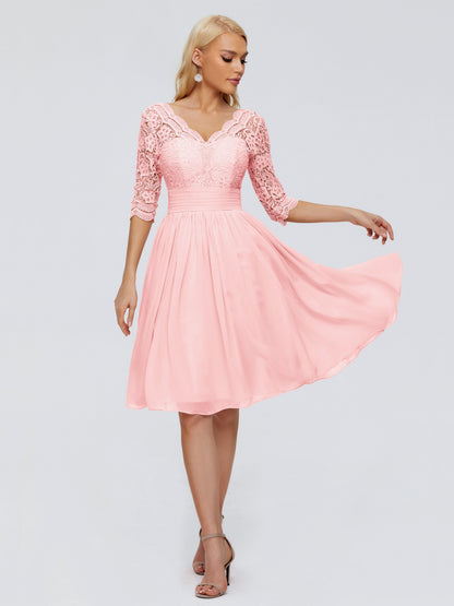 Jordyn Knee Length Lace Bridesmaid Dresses