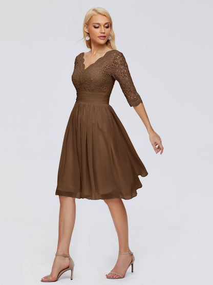 Jordyn Knee Length Lace Bridesmaid Dresses