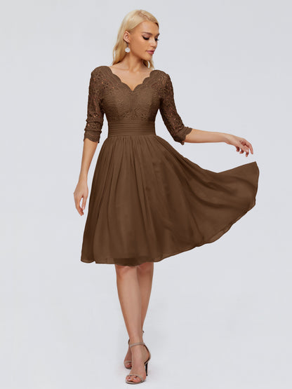 Jordyn Knee Length Lace Bridesmaid Dresses
