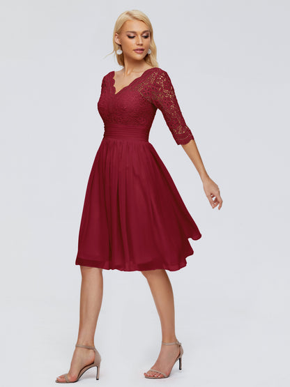Jordyn Knee Length Lace Bridesmaid Dresses