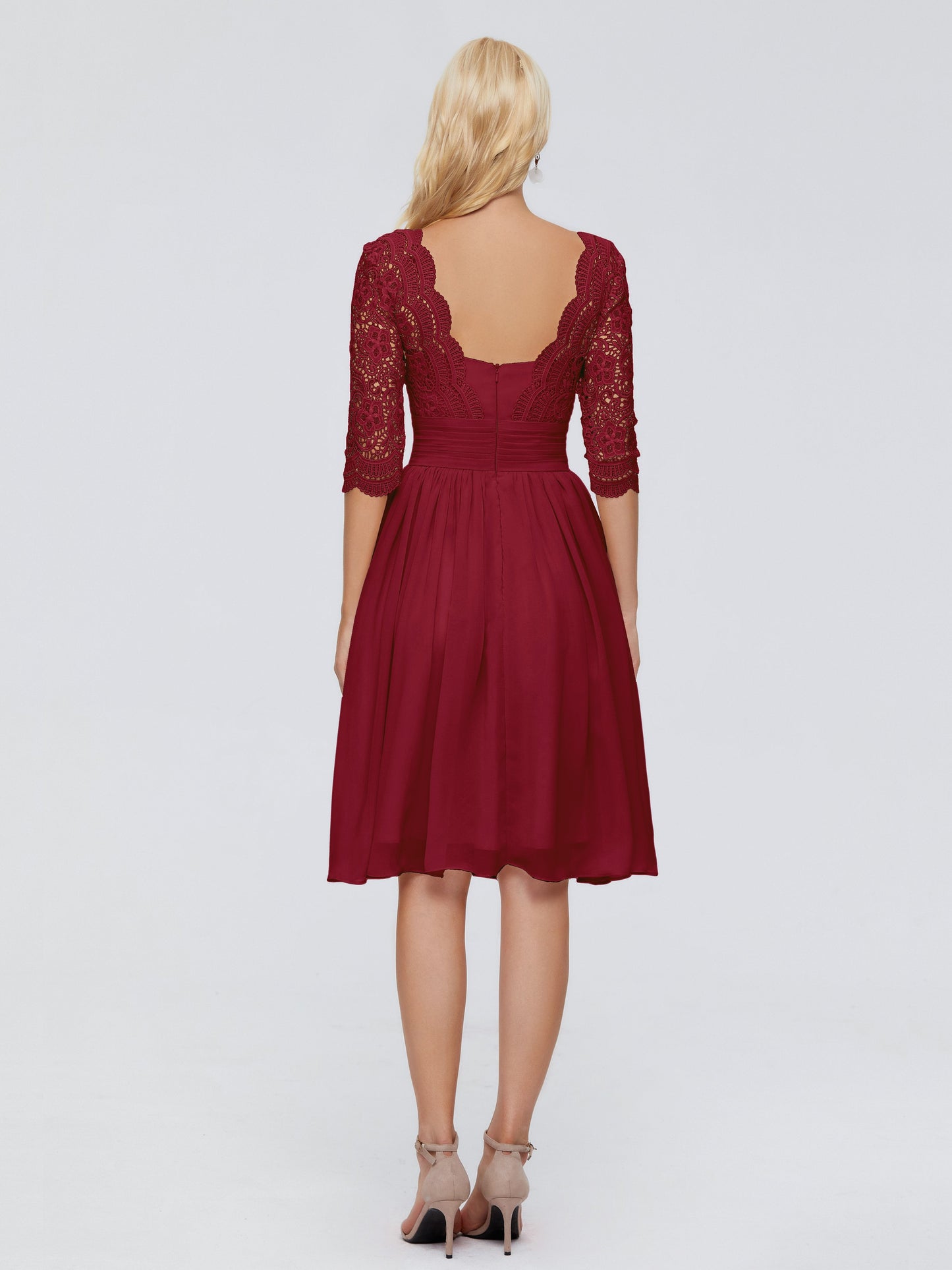 Jordyn Knee Length Lace Bridesmaid Dresses