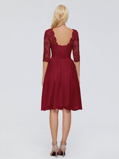 Jordyn Knee Length Lace Bridesmaid Dresses
