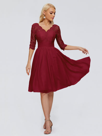 Jordyn Knee Length Lace Bridesmaid Dresses