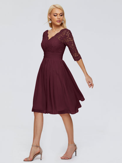 Jordyn Knee Length Lace Bridesmaid Dresses