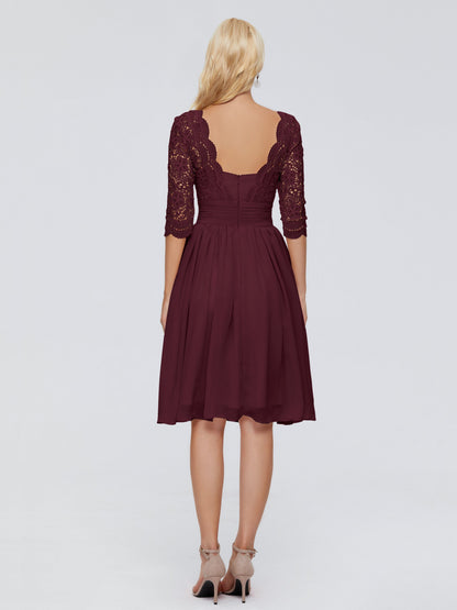 Jordyn Knee Length Lace Bridesmaid Dresses