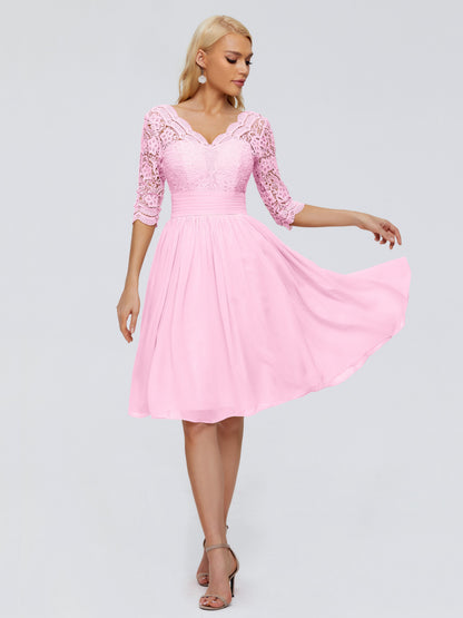 Jordyn Knee Length Lace Bridesmaid Dresses